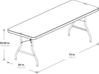 Office Star Resin Multipurpose Rectangle Folding Table, 6 Feet Light Gray - $105