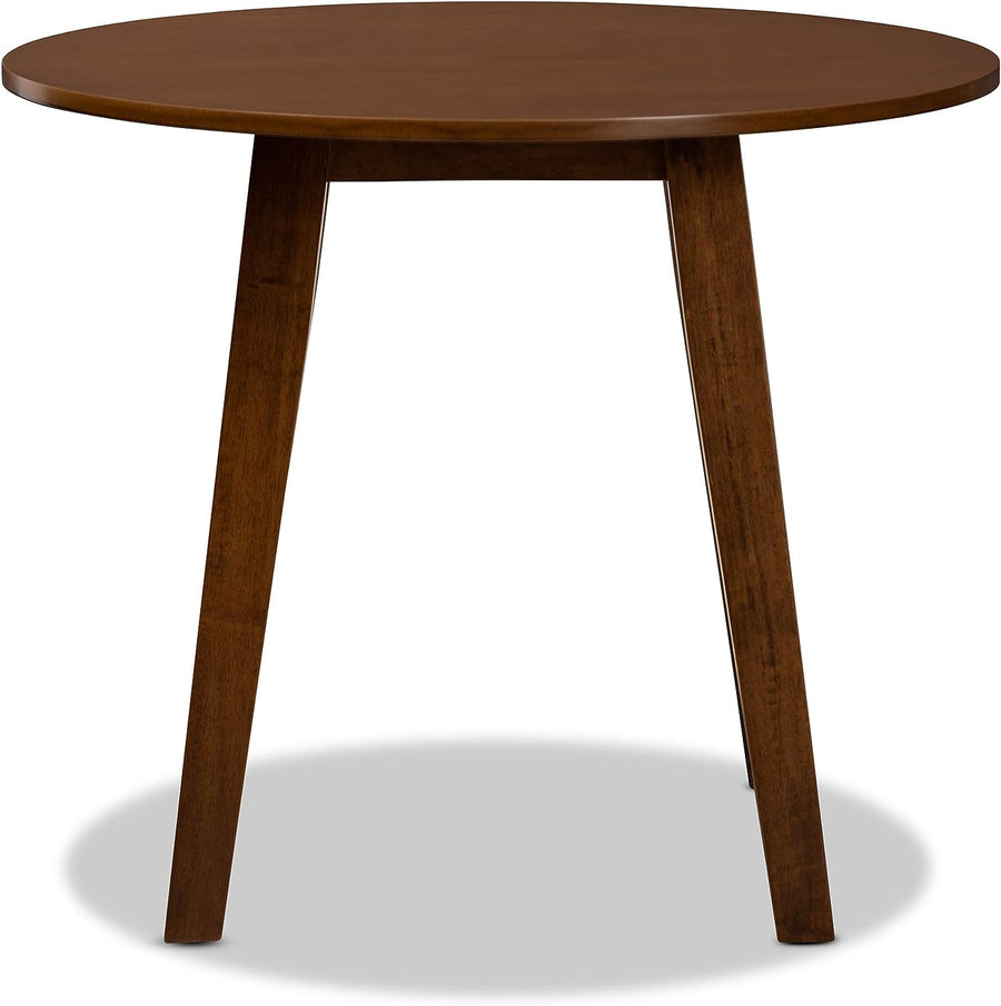 Baxton Studio Ela Walnut Brown Finished 35-Inch-Wide Round Wood Dining Table - $100