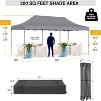 Pop Up Canopy 10x20,Heavy Duty Commercial Canopy Tent, Waterproof Outdoor - $210