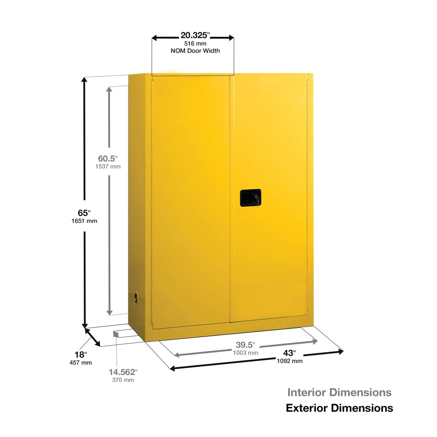 JUSTRITE Sure-Grip EX Standard Safety Cabinet, 43w x 18d x 65h (Slight Damage) - $400