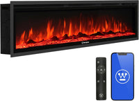 Westinghouse 60 Inch Electric Fireplace Heater, Compatible with Alexa & Google Home - $520