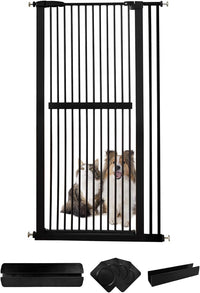 Lumizone Extra Tall Pet Gate 61.02" High Pressure Mounted 34.06"-38.38" Extra Wide - $120