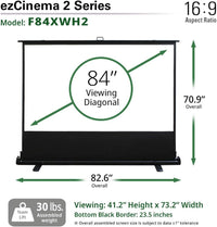 Elite Screens ezCinema 2 Projector Screen, 84-inch 16:9, Manual Floor Pull Up - $150