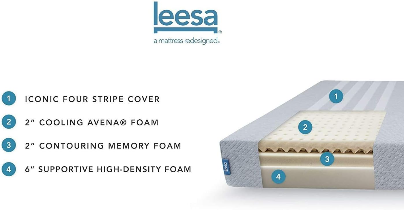 Leesa Original Foam 10" Mattress, Full Size, Memory Foam, Grey - $600
