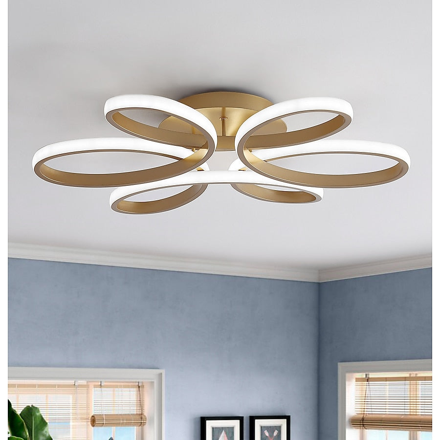 Aiwen 1 -Light 22.8-in Gold Integrated LED Semi Flush Mount Light ENERGY STAR - $55
