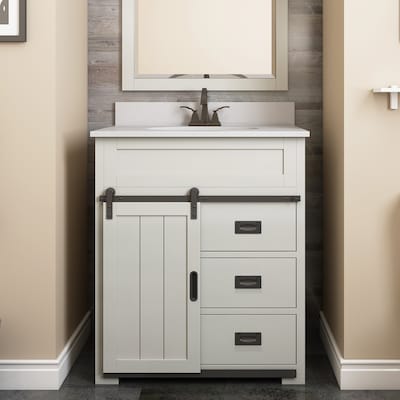 Style Selections Morriston 30-in White Undermount Single Sink Bathroom Vanity - $215