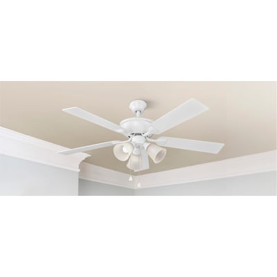 Harbor Breeze Sailor Bay 52-in White Indoor Flush Mount Ceiling Fan (5-Blade) - $55