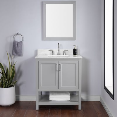 Style Selections Keary 37-in Light Grey Undermount Single Sink Bath Vanity with Top - $450