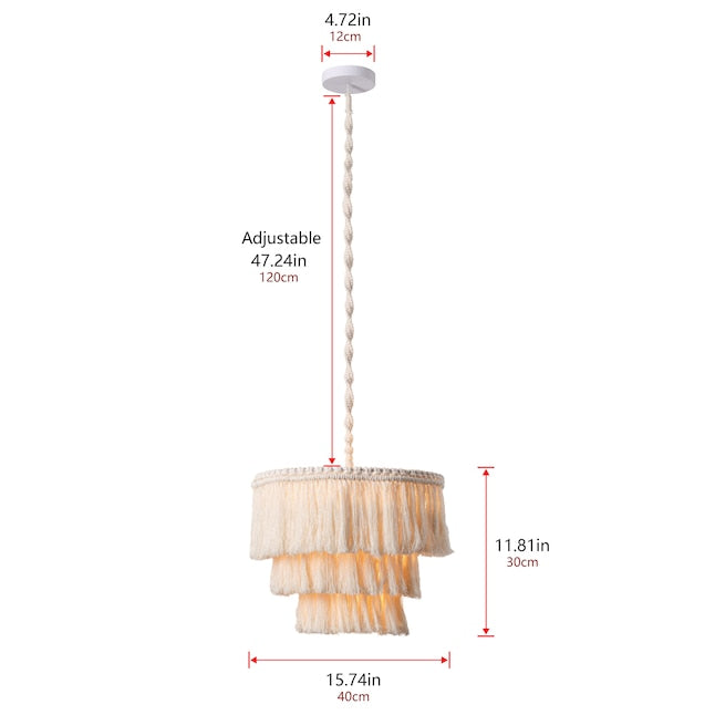 Aiwen 1 -Light White Bohemian/global For Use in Bedrooms, Dining Rooms Chandelier - $60