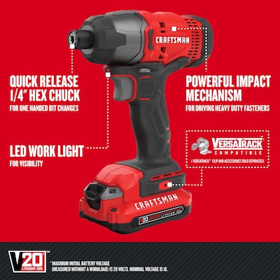 CRAFTSMAN V20 2-Tool Power Tool Combo Kit with Soft Case (2-Batt & Charger Included) - $90