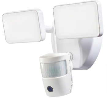 Lumens LED Motion Sensor Wired Twin Head White Outdoor Security Flood Light - $120
