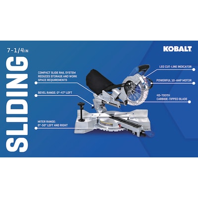 Kobalt compact deals sliding miter saw