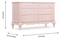 Evolur Aurora Blush Pink Double Dresser (7-Drawer) - $400