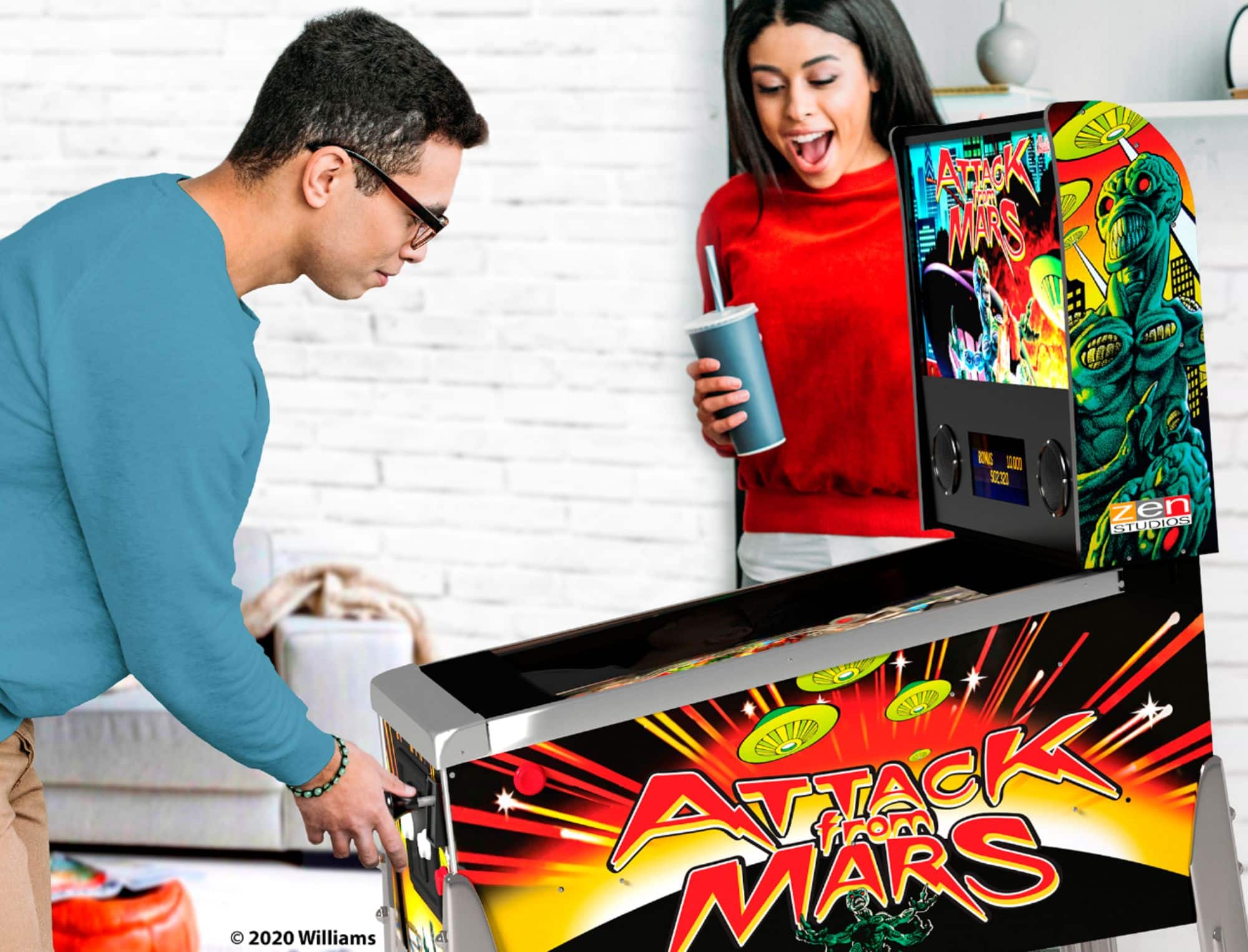 Arcade1Up - Williams Bally Attack From Mars Pinball Digital with Lit Marquee - $535