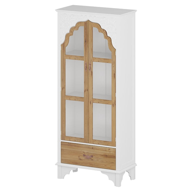 FUFU&GAGA Contemporary/Modern White Curio Cabinet - $195