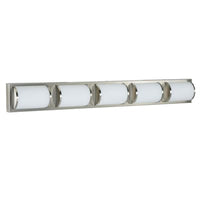 allen + roth Kinsley 37-in 5-Light Brushed Nickel LED Modern Vanity Light Bar - $75