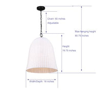 allen + roth Elizabeth Black Canopy with White Rattan Shade Bell Pendant Light - $85