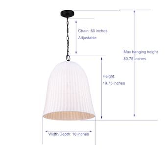 allen + roth Elizabeth Black Canopy with White Rattan Shade Bell Pendant Light - $85