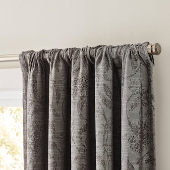 allen + roth 84-in Grey Blackout Thermal Lined Back Tab Single Curtain Panel - $20