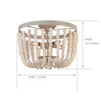 allen + roth Cait 4-Light 17-in Off White Flush Mount Light - $70