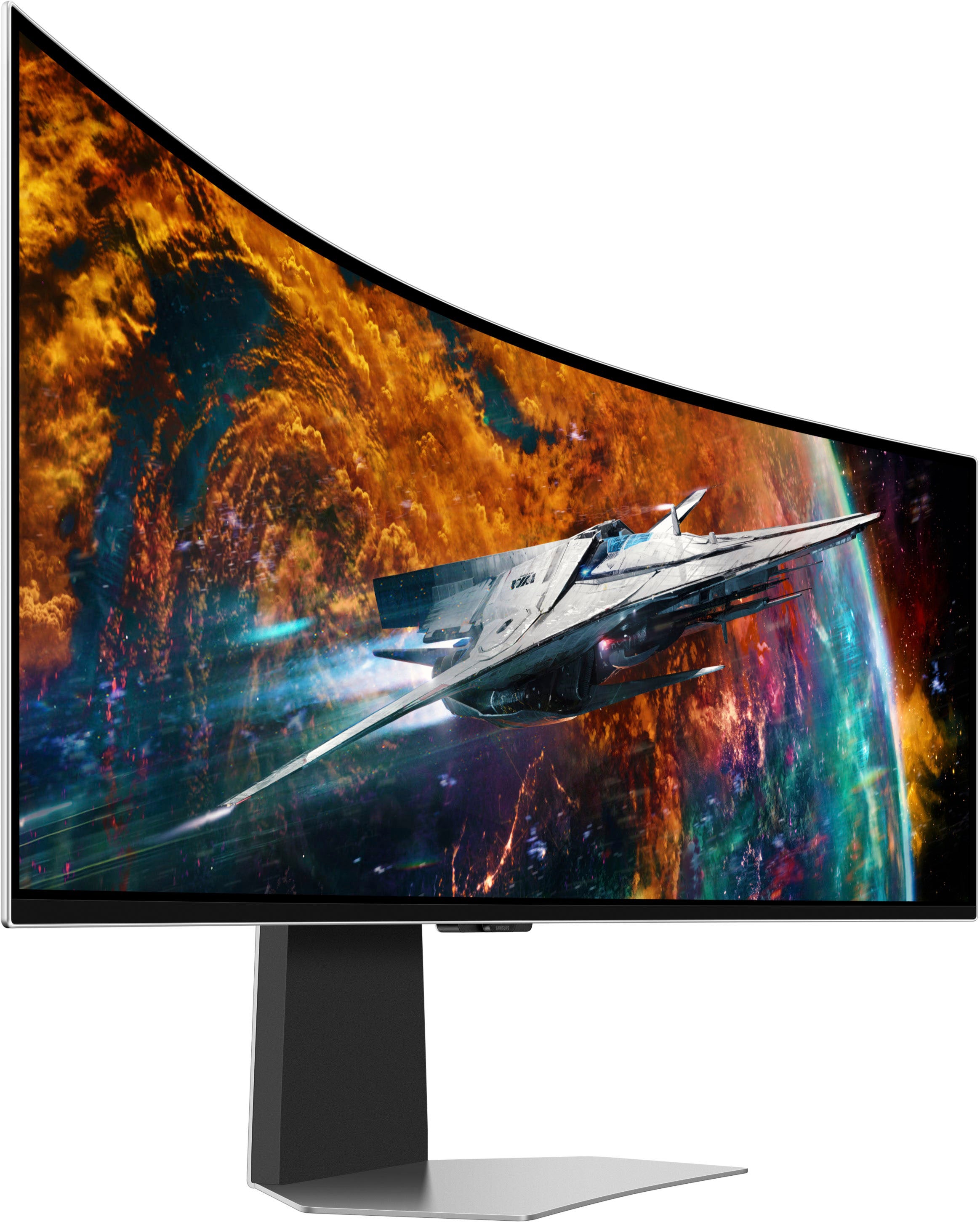 Samsung - Odyssey OLED G9 49" Curved Dual QHD 240Hz 0.03ms Gaming Monitor - Silver - $975