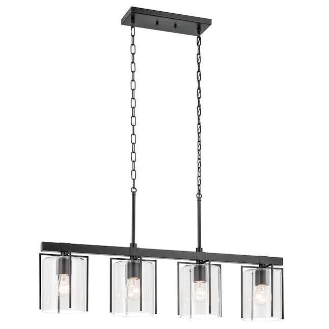 Kichler Birk 4-Light Matte Black Farmhouse Led; Dry rated Chandelier - $160