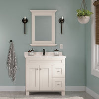 Diamond NOW Palencia 36-in White Bathroom Vanity Base Cabinet without Top - $240
