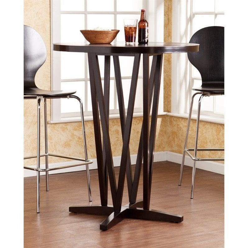 SEI Furniture Devon Round Bar Table In Dark Espresso - $140