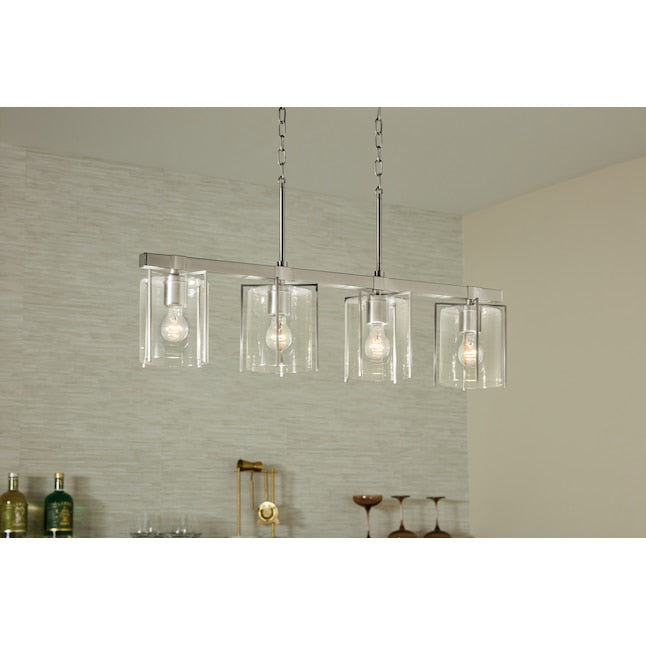 Kichler Birk 4-Light Matte Black Farmhouse Led; Dry rated Chandelier - $160