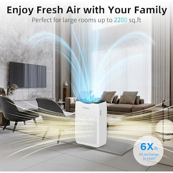 EdenDirect 3-Speed White True HEPA Air Purifier (Covers: 2200-sq ft) - $160