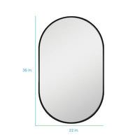 Style Selections 22-in x 36-in Black Oval Framed Bathroom Vanity Mirror - $60