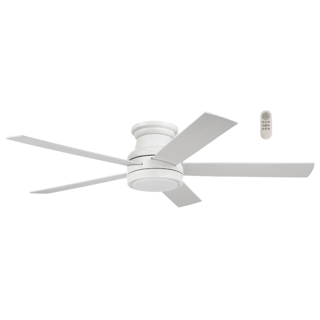 Harbor Breeze Calverton 52-in White with White Blades Flush Mount Ceiling Fan - $90