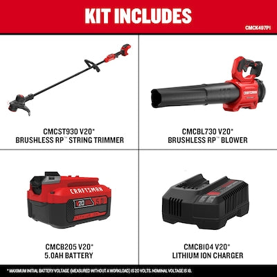 CRAFTSMAN Brushless RP 20 volt Max Cordless String Trimmer Leaf