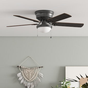 Harbor Breeze Armitage 52-in Bronze Flush Mount Ceiling Fan with Light (5-Blade) - $35