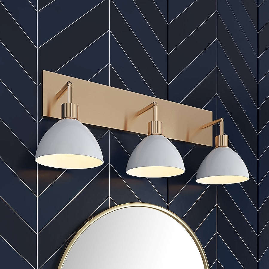 Aiwen 26.77-in 3 -Light Gold Modern/contemporary Vanity light - $50