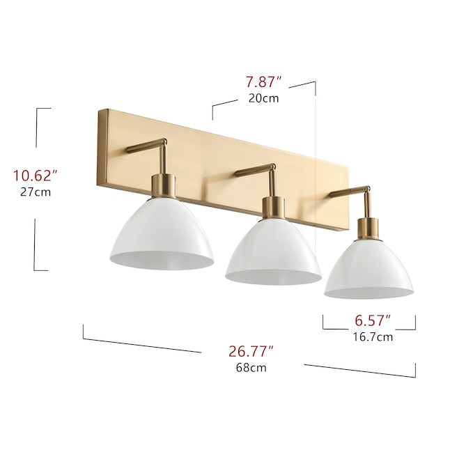 Aiwen 26.77-in 3 -Light Gold Modern/contemporary Vanity light - $50