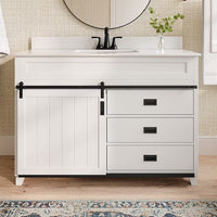 Style Selections Morriston 48-in White Single Sink Bathroom Vanity with  Stone Top - $360