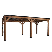 20.1-ft x 9.1-ft Arcadia Rectangle Brown Wood Steel Roof Semi-permanent Gazebo - $1650