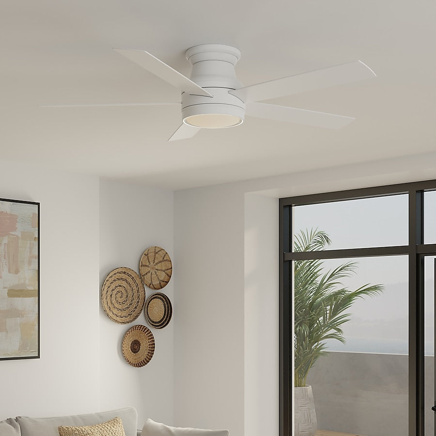 Harbor Breeze Calverton 52-in White with White Blades Flush Mount Ceiling Fan - $90