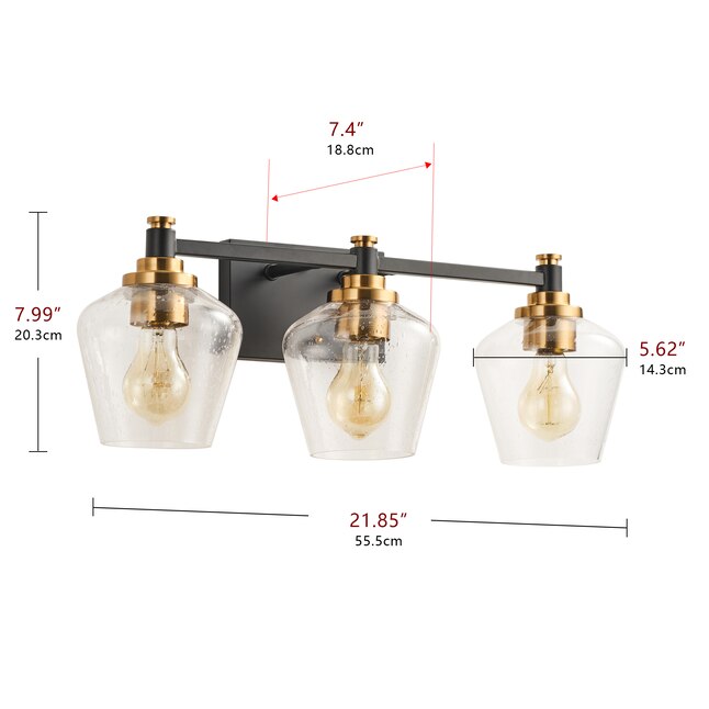 Aiwen 21.85-in 3 -Light Black Modern/contemporary Vanity light - $40