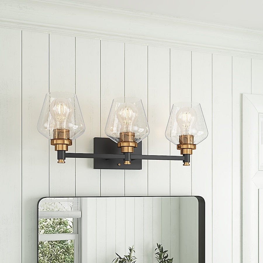 Aiwen 21.85-in 3 -Light Black Modern/contemporary Vanity light - $40