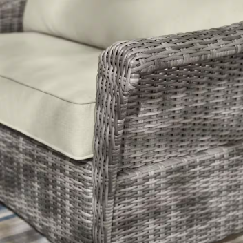 Hampton Bay Chasewood Brown 4-Piece Wicker Patio Conversation Set - $385