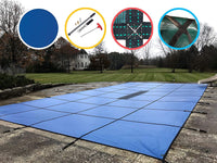 WaterWarden Premium Pool Safety Cover for 16’ x 26’ In-Ground Pool, Solid Blue - $435