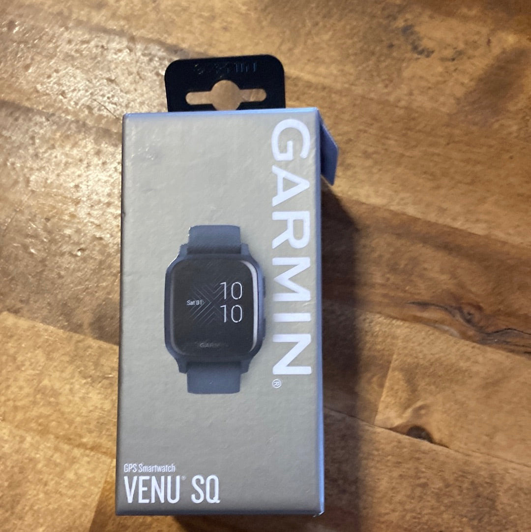 Garmin Venu Sq, GPS Smartwatch with Shadow Gray Case and Slate Silicone Band - $100