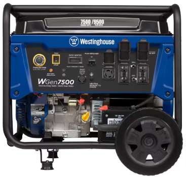 Westinghouse 9,500/7,500-Watt Remote Start Gas Powered Portable Generator - $510