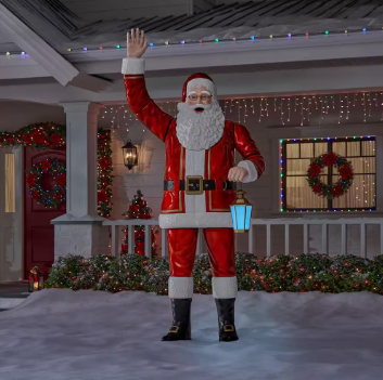 Home Accents Holiday 8 ft. Giant-Sized LED Towering Santa with Multi-Color Lantern - $180
