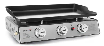 Royal Gourmet 24 in. 3-Burner Portable Table Top Propane Gas Grill Griddle in Black - $60