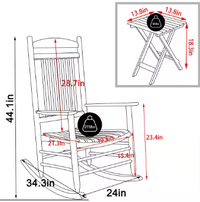 VEIKOUS Black 3-Pieces Wooden Patio Outdoor Rocking Chair Set - $210