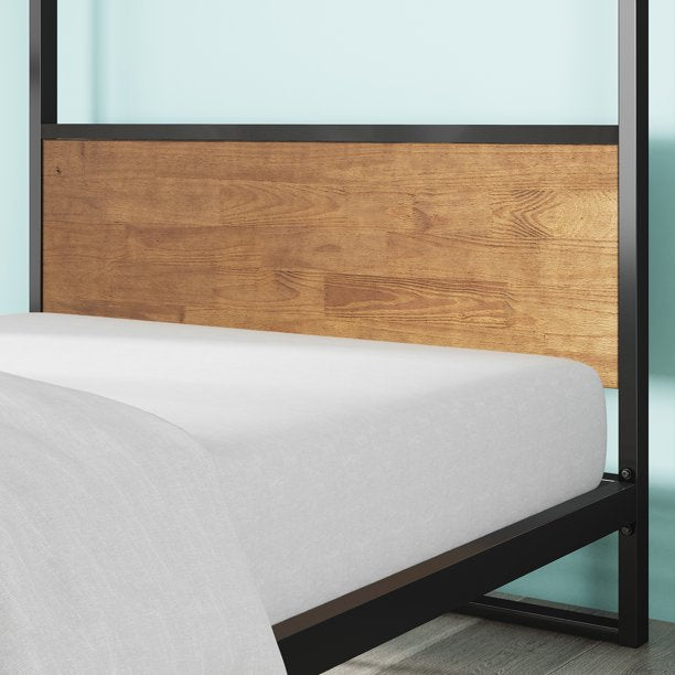 Suzanne Brown Metal and Wood Full Canopy Platform Bed Frame - $200
