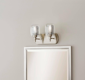Hampton Bay Lettie 2-Light Brushed Nickel Vanity Light - $35
